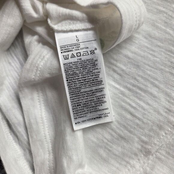 GAP Shirt Womens Large White Foreversoft Tee Draped Pleat Cap Sleeve Asymmetric - Picture 5 of 7